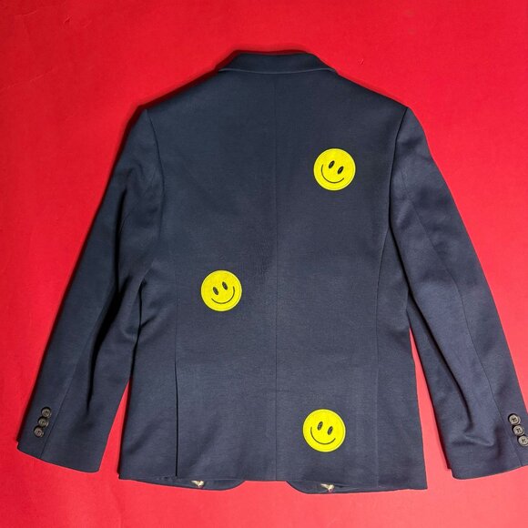 Upcycled Ralph Lauren Schoolboy Blazer XS – Navy Jacket with Emoji Patches - Picture 6 of 11